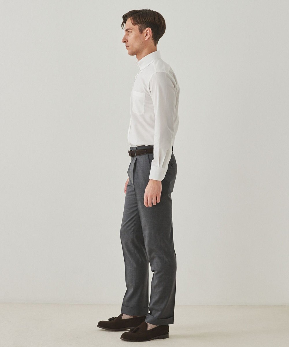 GOTAIRIKU ロングセラー【洗える/折り目加工/シワになりにくい/ウエストアジャスター】ウォッシャブル サマーウール100％パンツ_定番色(1タック)25年モデル 