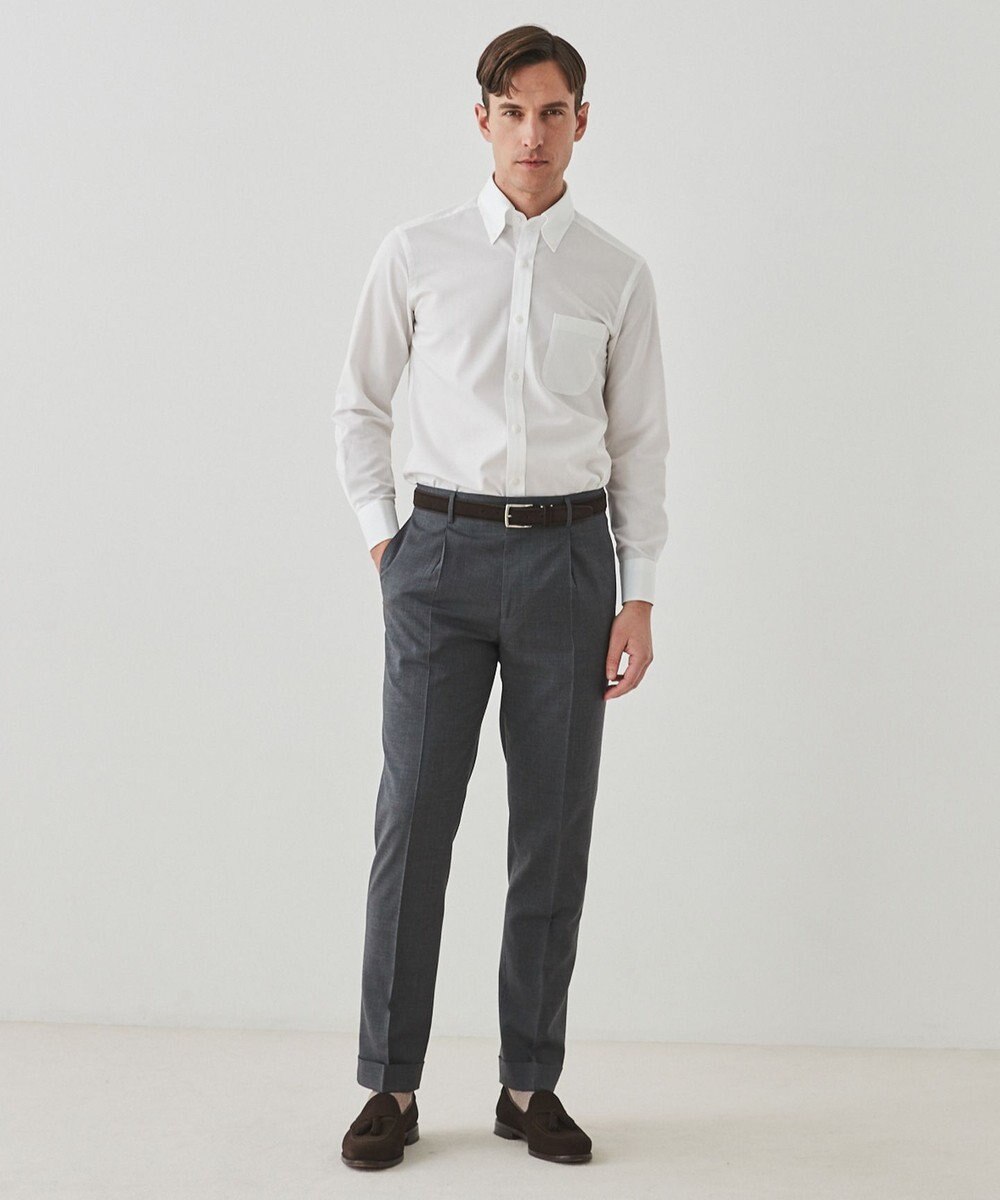 GOTAIRIKU ロングセラー【洗える/折り目加工/シワになりにくい/ウエストアジャスター】ウォッシャブル サマーウール100％パンツ_定番色(1タック)25年モデル 