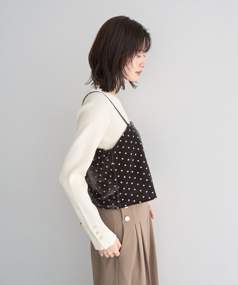 YECCA VECCA グリッタードットベロアオーバーキャミ 