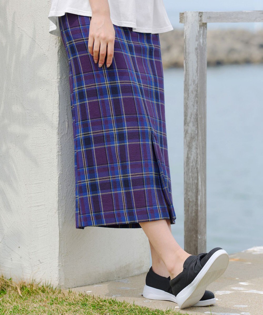Tiaclasse 【洗える】カラミチェックスカート 