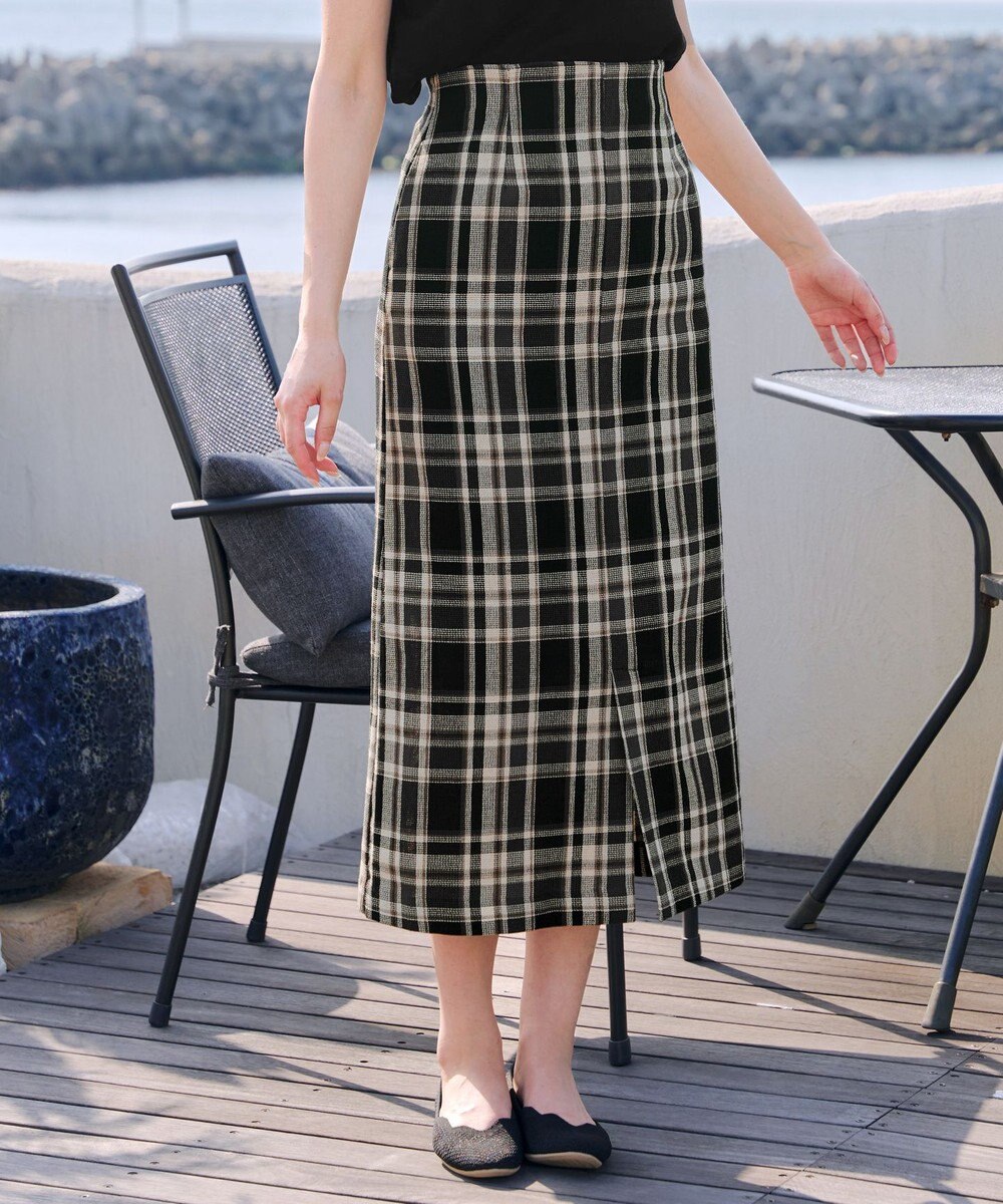 Tiaclasse 【洗える】カラミチェックスカート 