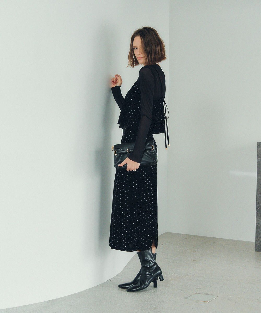 YECCA VECCA グリッタードットベロアオーバーキャミ 