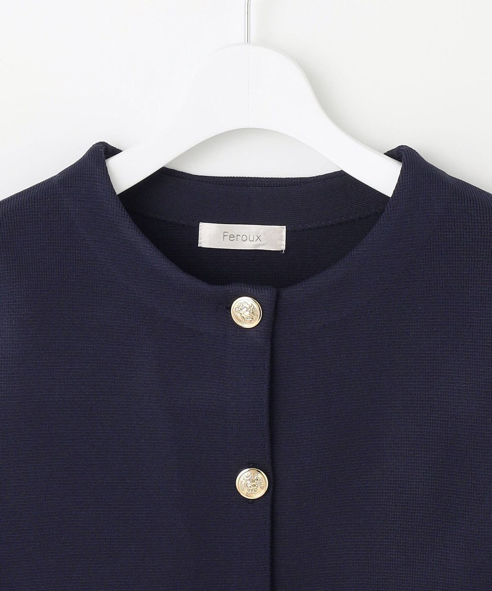 Feroux 【洗える】トラッドデザイン ニットジャケット 