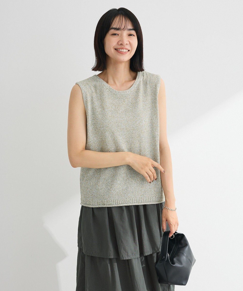 Green Parks 前後２ｗａｙ　ミックスカラーノースリーブニット 