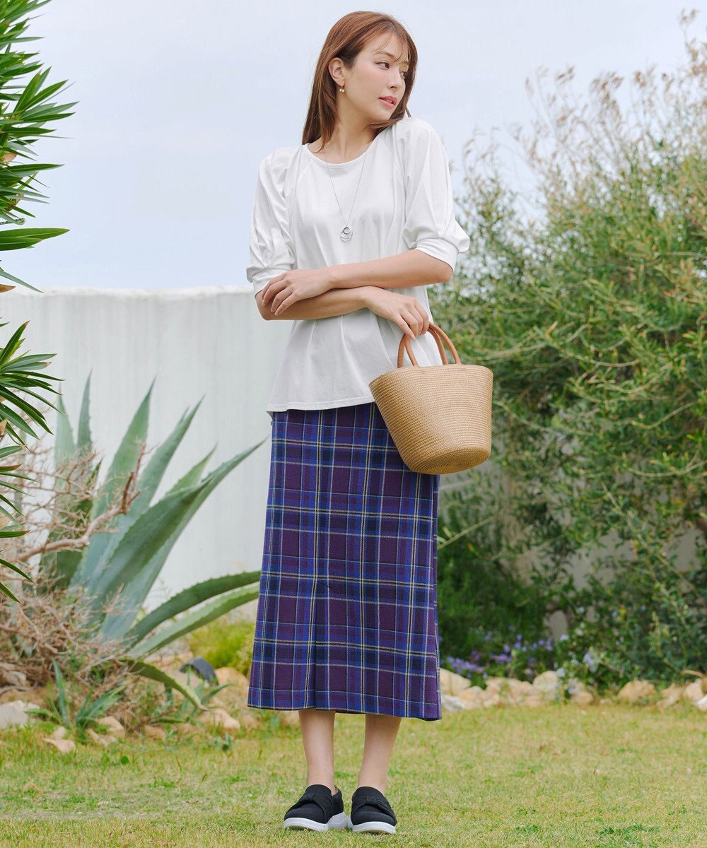 Tiaclasse 【洗える】カラミチェックスカート 