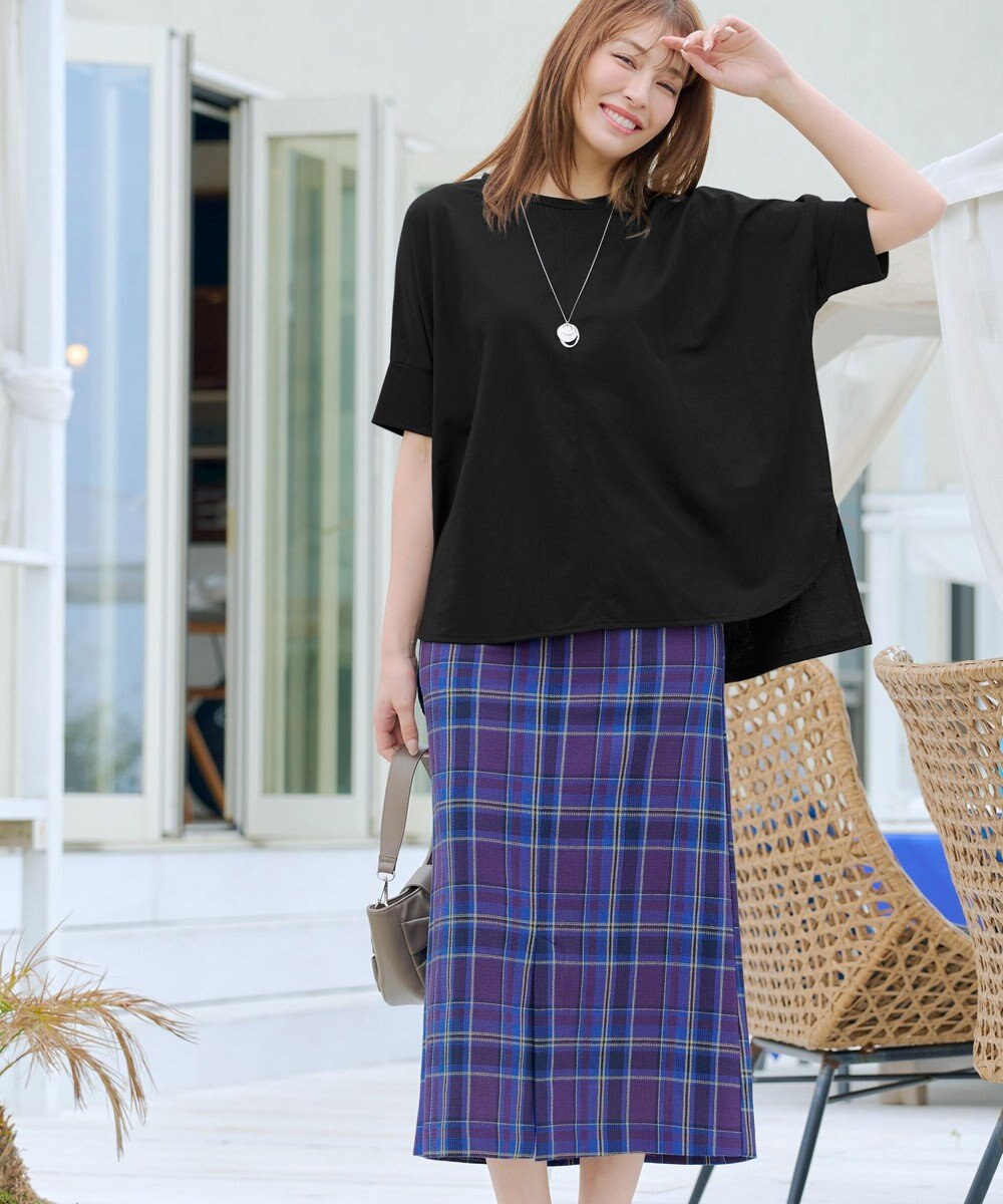 Tiaclasse 【洗える】カラミチェックスカート 