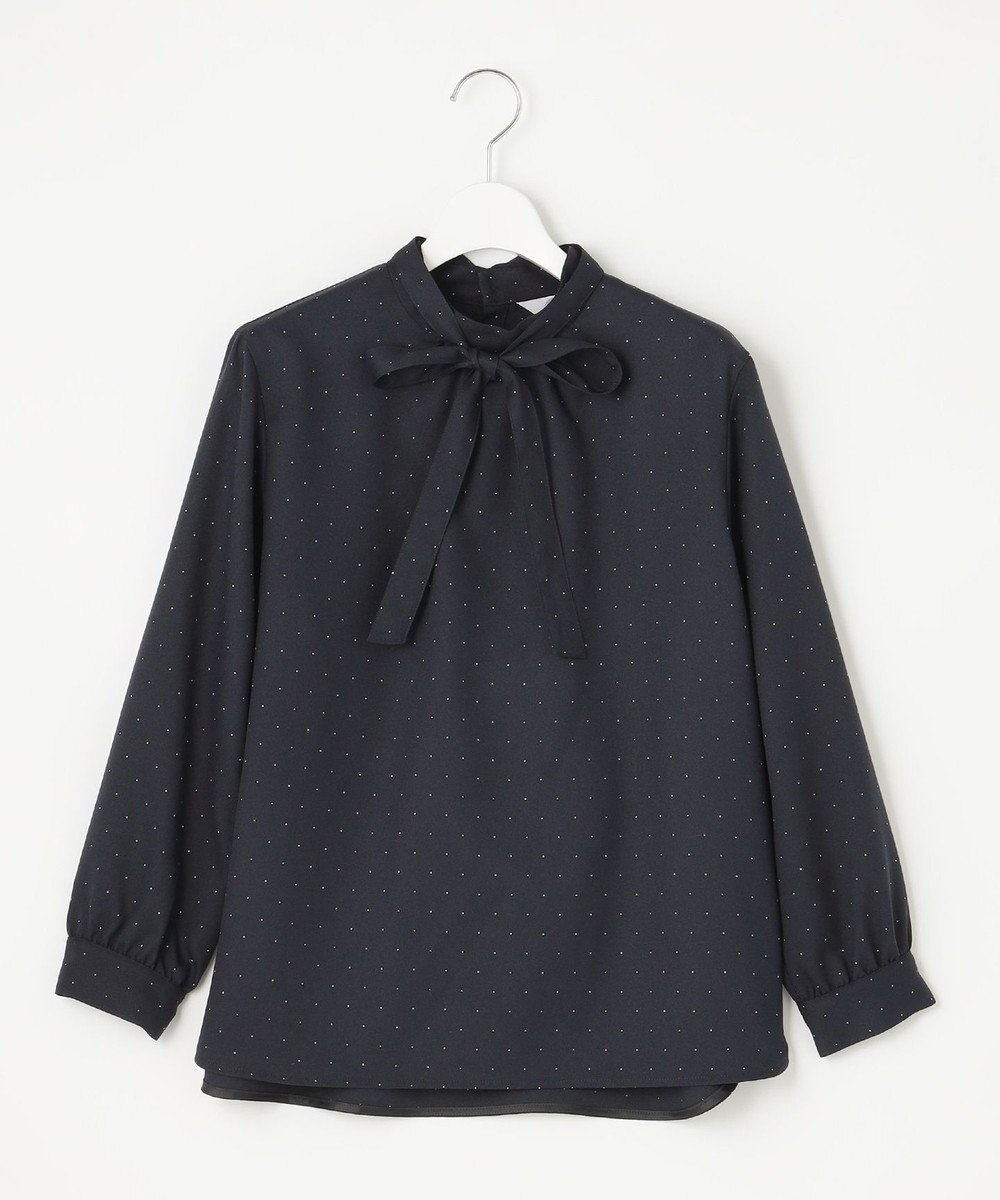 J.PRESS LADIES 【洗える・吸水速乾】 ライトアムンゼンドットPT リボン ブラウス 