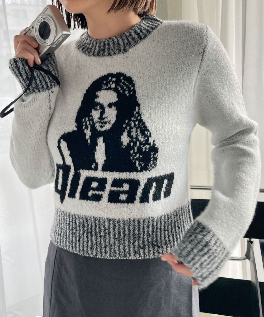 WEGO フラッフィーグラフィックちびニット 