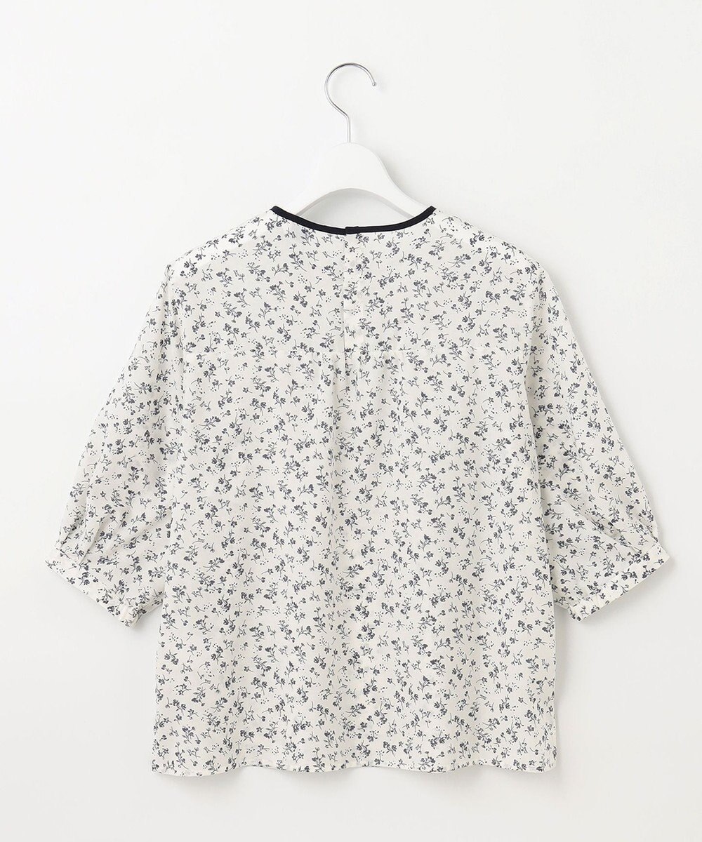 J.PRESS LADIES L 【洗える】 スパンローンフラワー ボリュームスリーブ ブラウス 