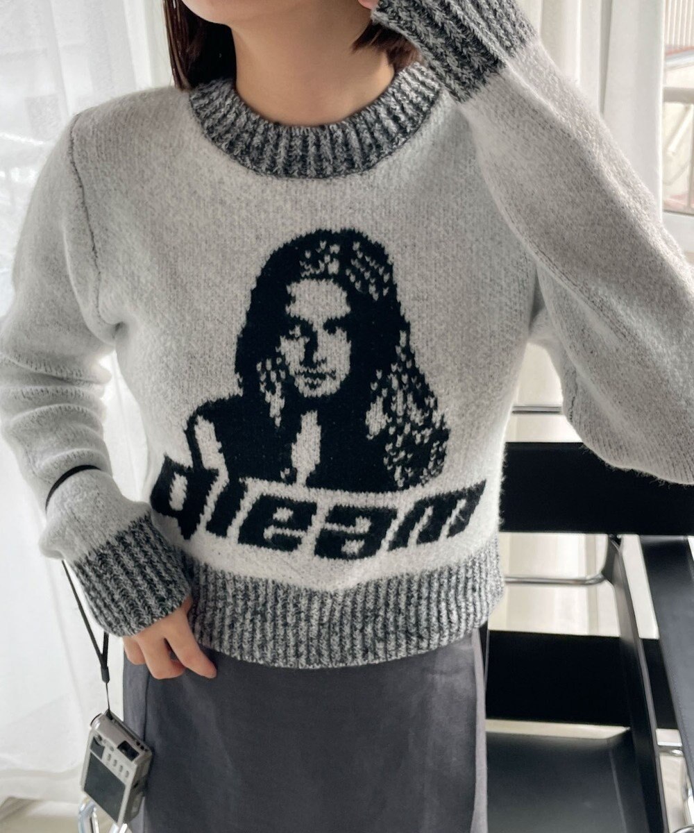 WEGO フラッフィーグラフィックちびニット 