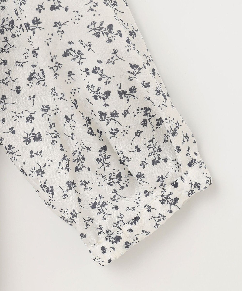 J.PRESS LADIES L 【洗える】 スパンローンフラワー ボリュームスリーブ ブラウス 