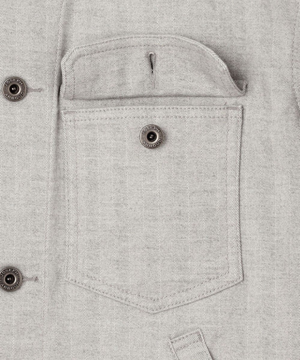 JOSEPH ABBOUD 【イタリア素材/ストレッチ】ヘリンボンモールスキンワーク ジャケット 