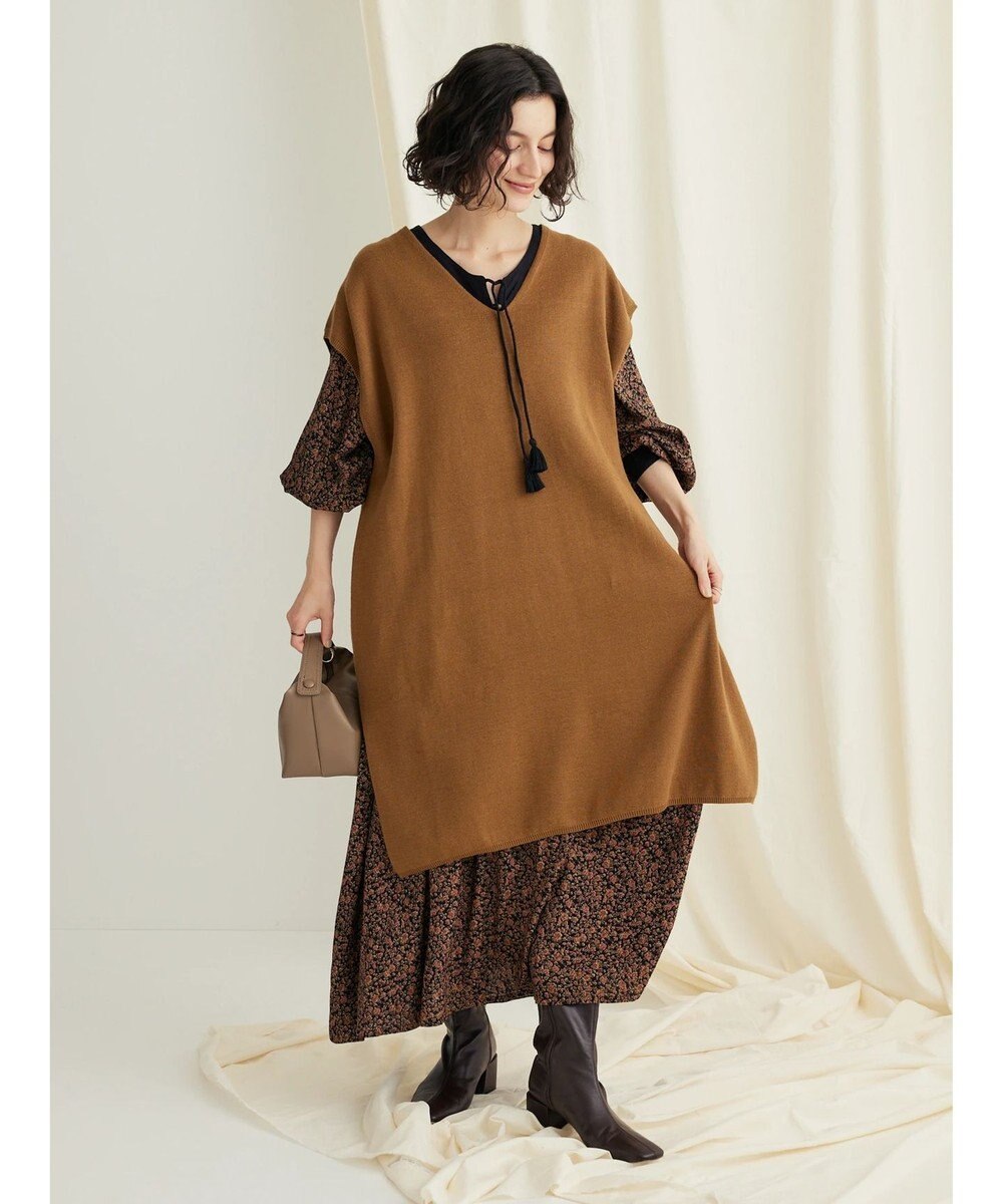 CRAFT STANDARD BOUTIQUE レーヨンキルト切り替えワンピース 