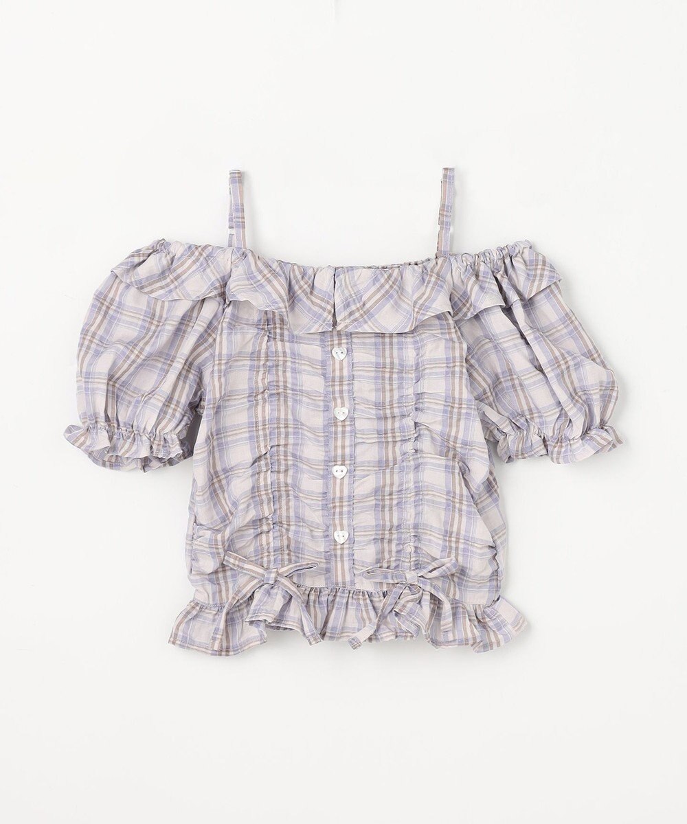 ANY KIDS 【洗濯機可能】2WAY チェックブラウス 