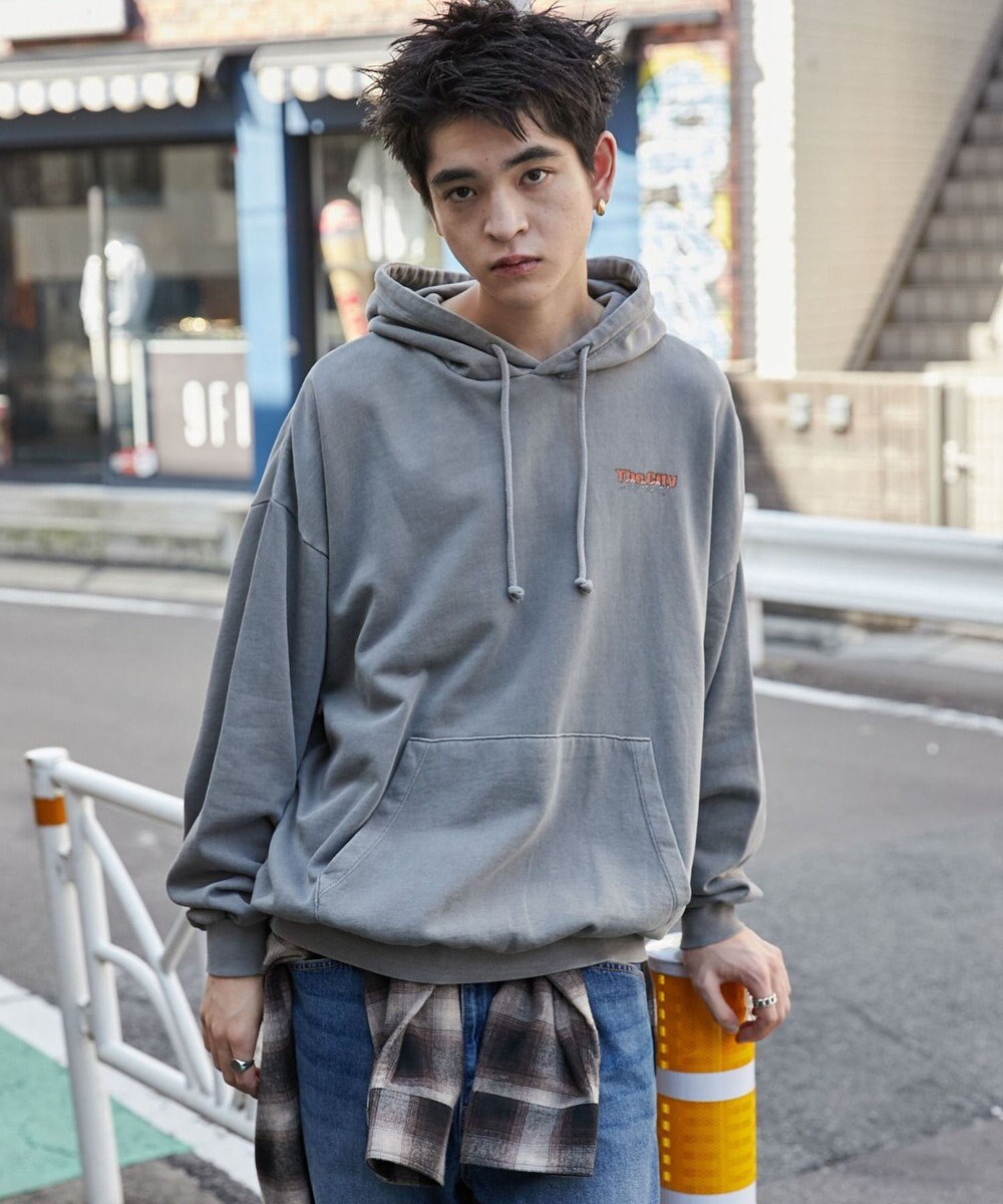 WEGO 【ユニセックス着用ITEM】ピグメントグラフィックプルパーカー 