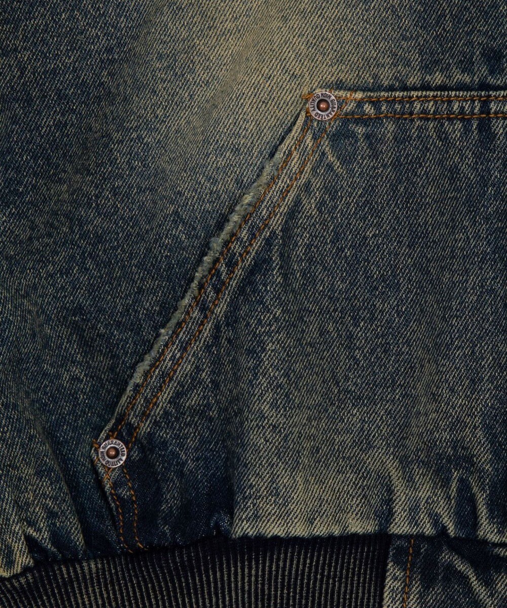 WEGO デニムショートフードブルゾン 