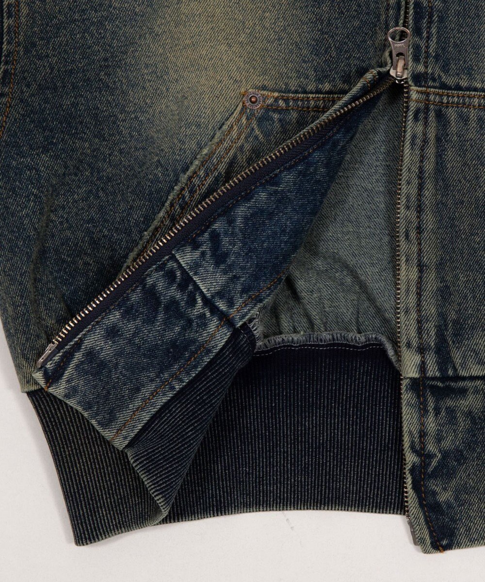 WEGO デニムショートフードブルゾン 