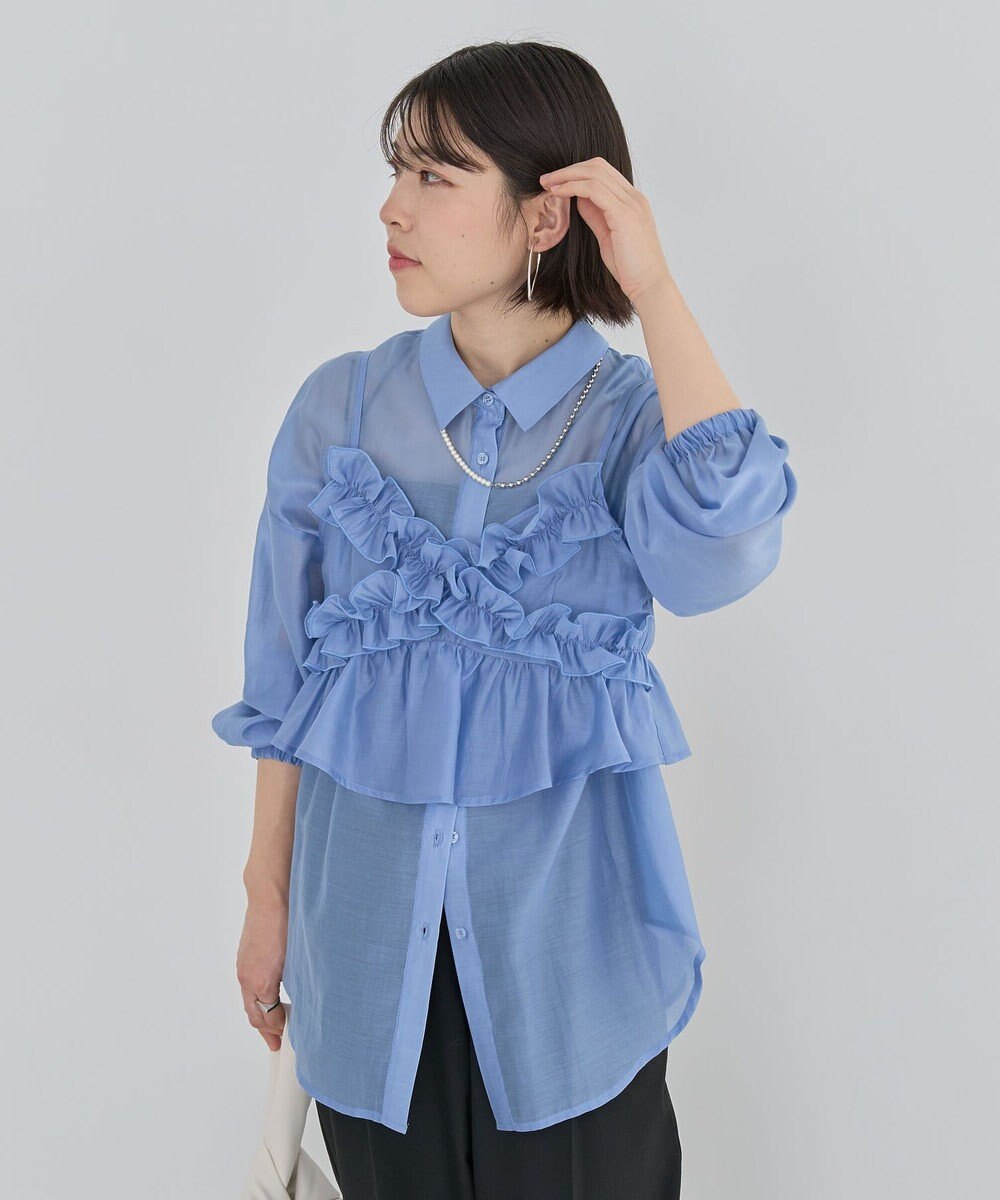 Green Parks ＳＥＴ２点フリルビスチェ＋シャツチュニック 