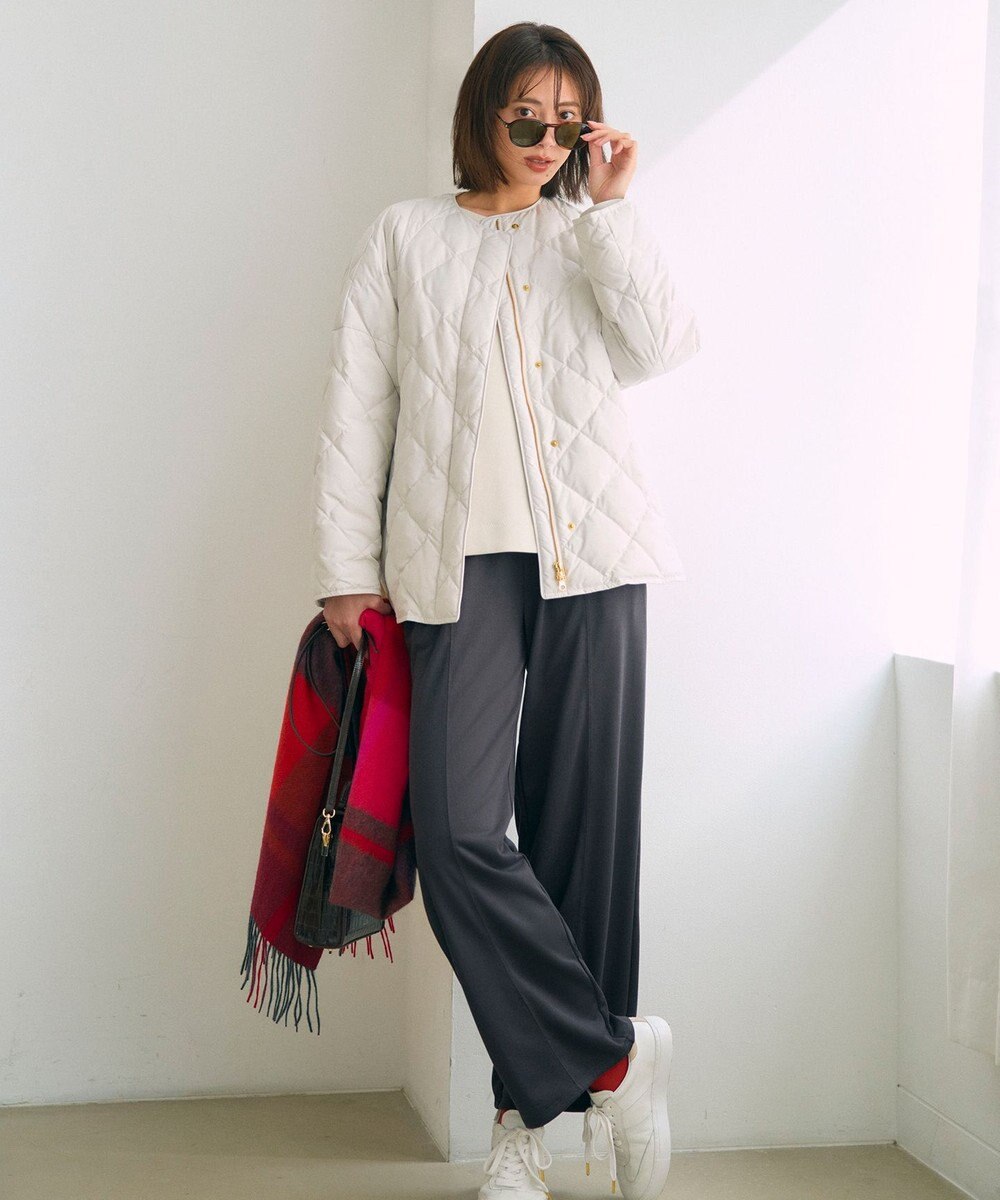 UNFILO 【自宅で洗濯OK / 軽量で暖かい】TAIONコラボ キルティングブルゾン 