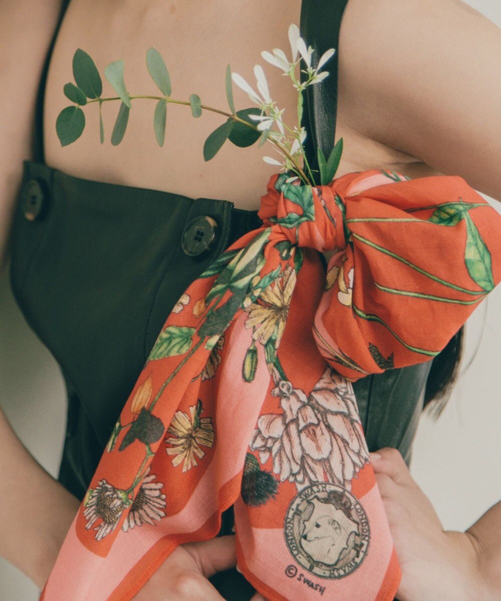 MOONBAT SWASH LONDON フラワープリント コットン スカーフ 