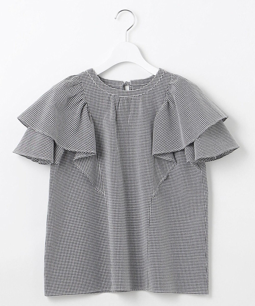 Feroux 【洗える】袖フリルブラウス 