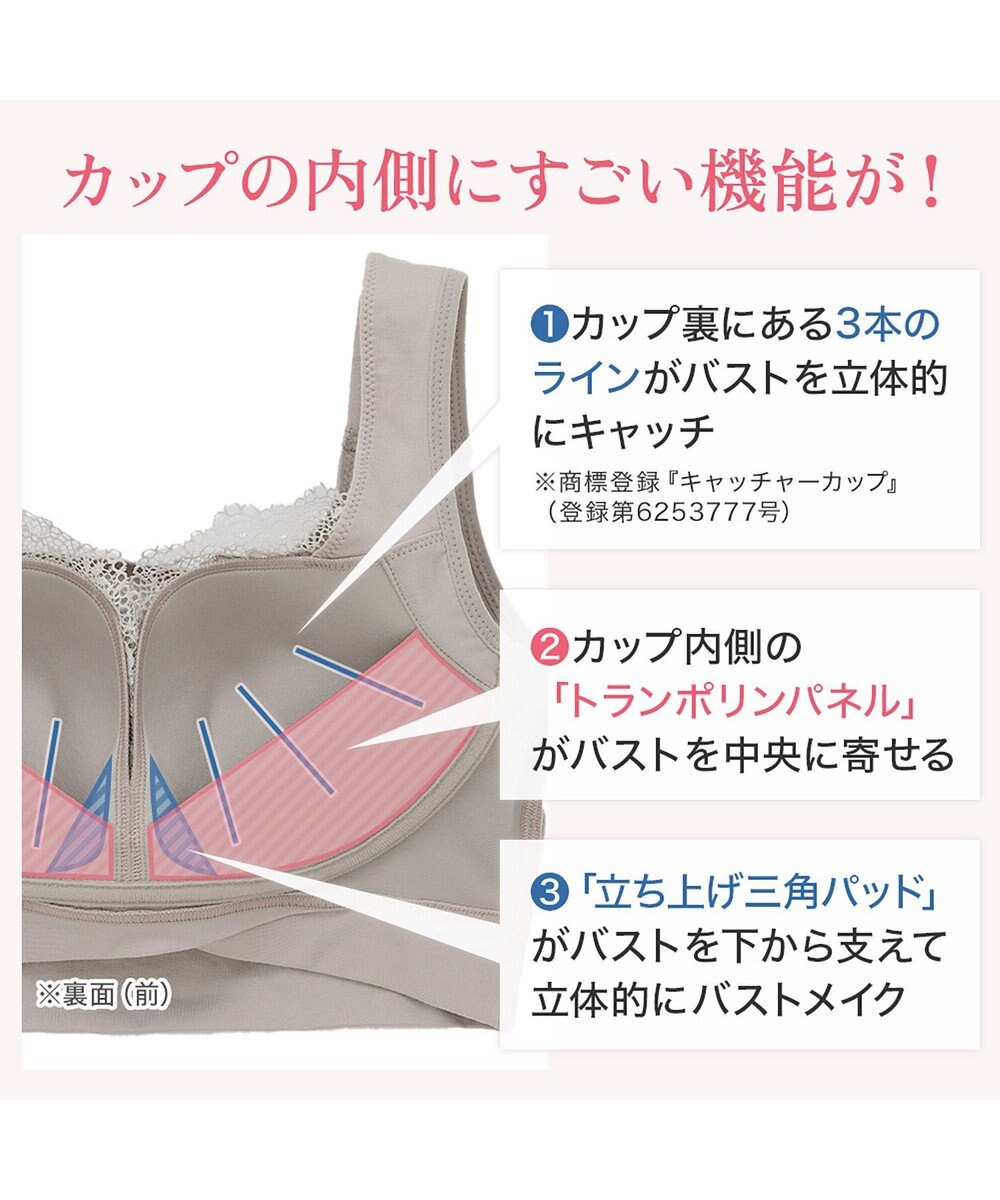 BRADELIS New York 【BRADELIS NewYork peace】ハートのキャッチャーカップで格上げフィットブラ23 ノンワイヤーでラクなのにしっかり美胸シルエット 