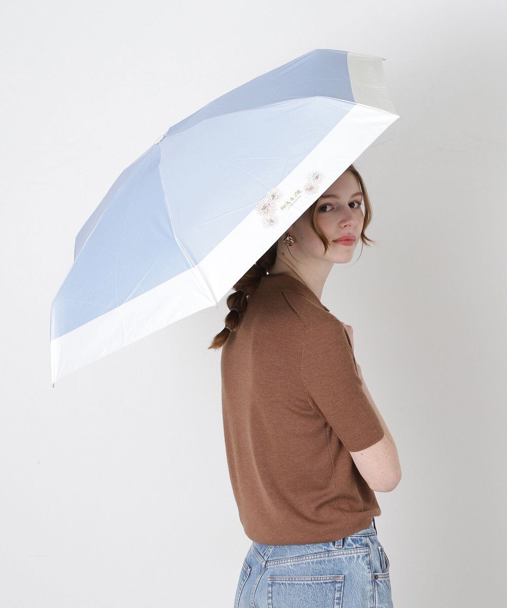MOONBAT 【WEB限定/遮光率100%】晴雨兼用折りたたみ日傘 ポール&ジョー(PAUL & JOE ACCESSOIRES)クリザンテーム/バイカラー 雨の日OK 遮熱 簡単開閉 UV 晴雨兼用 