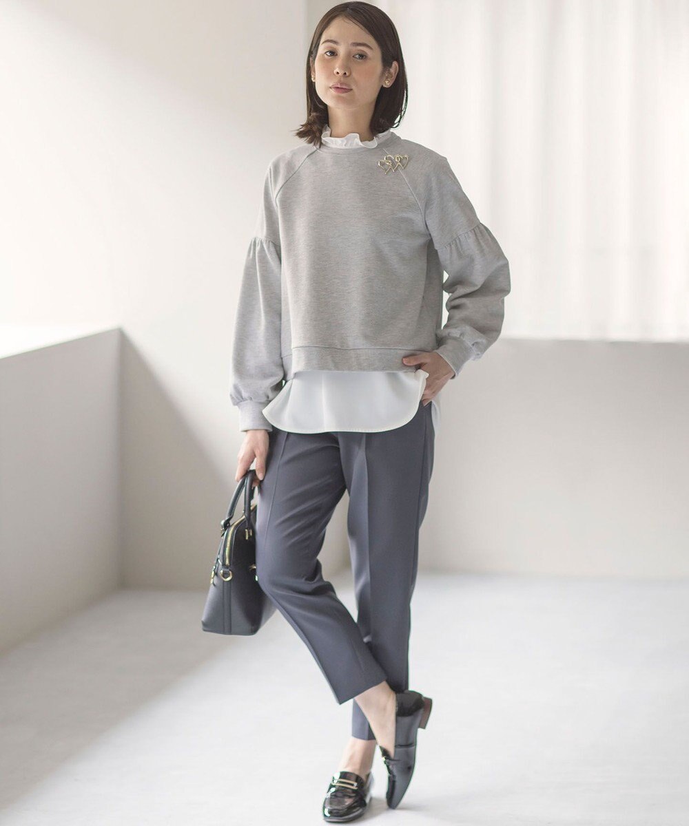 組曲 【KUMIKYOKU NAVY】ジョーゼットシフォン スタンドフリルブラウス 