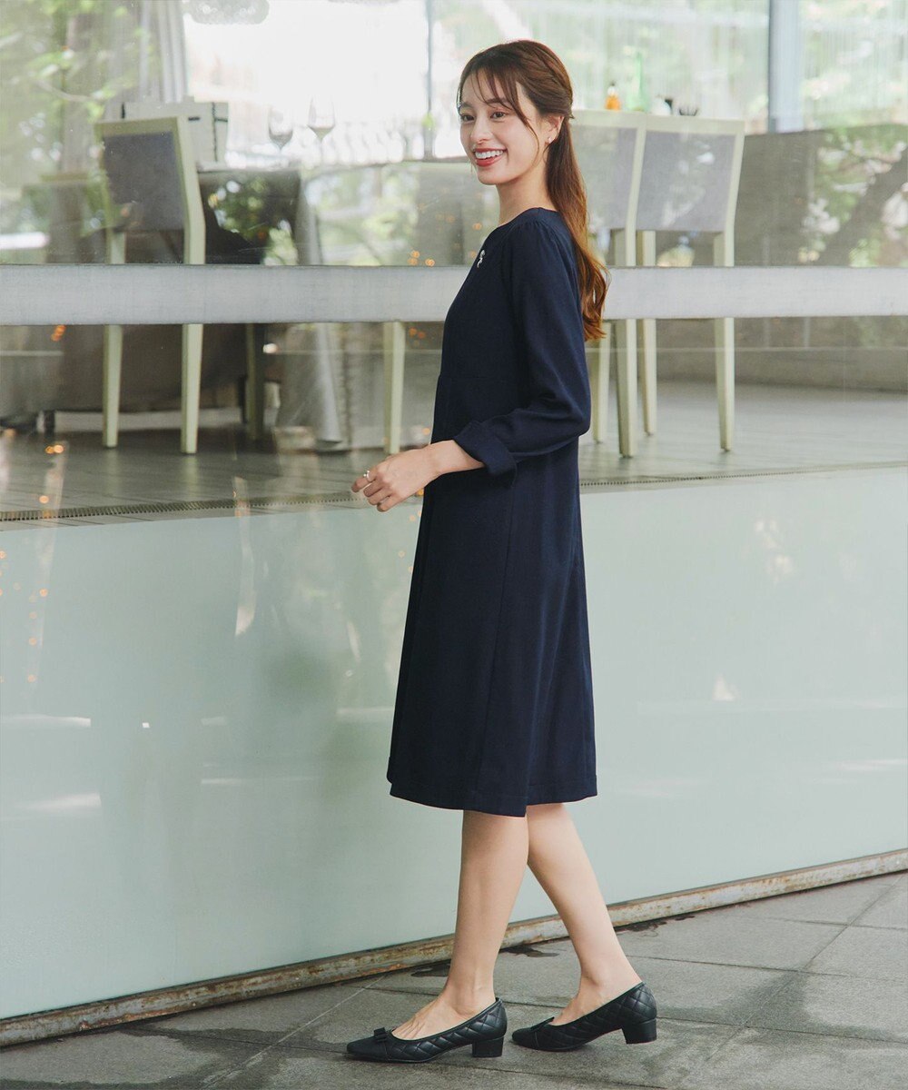 Tiaclasse 【洗える】チェックコンビエンパイアワンピース 