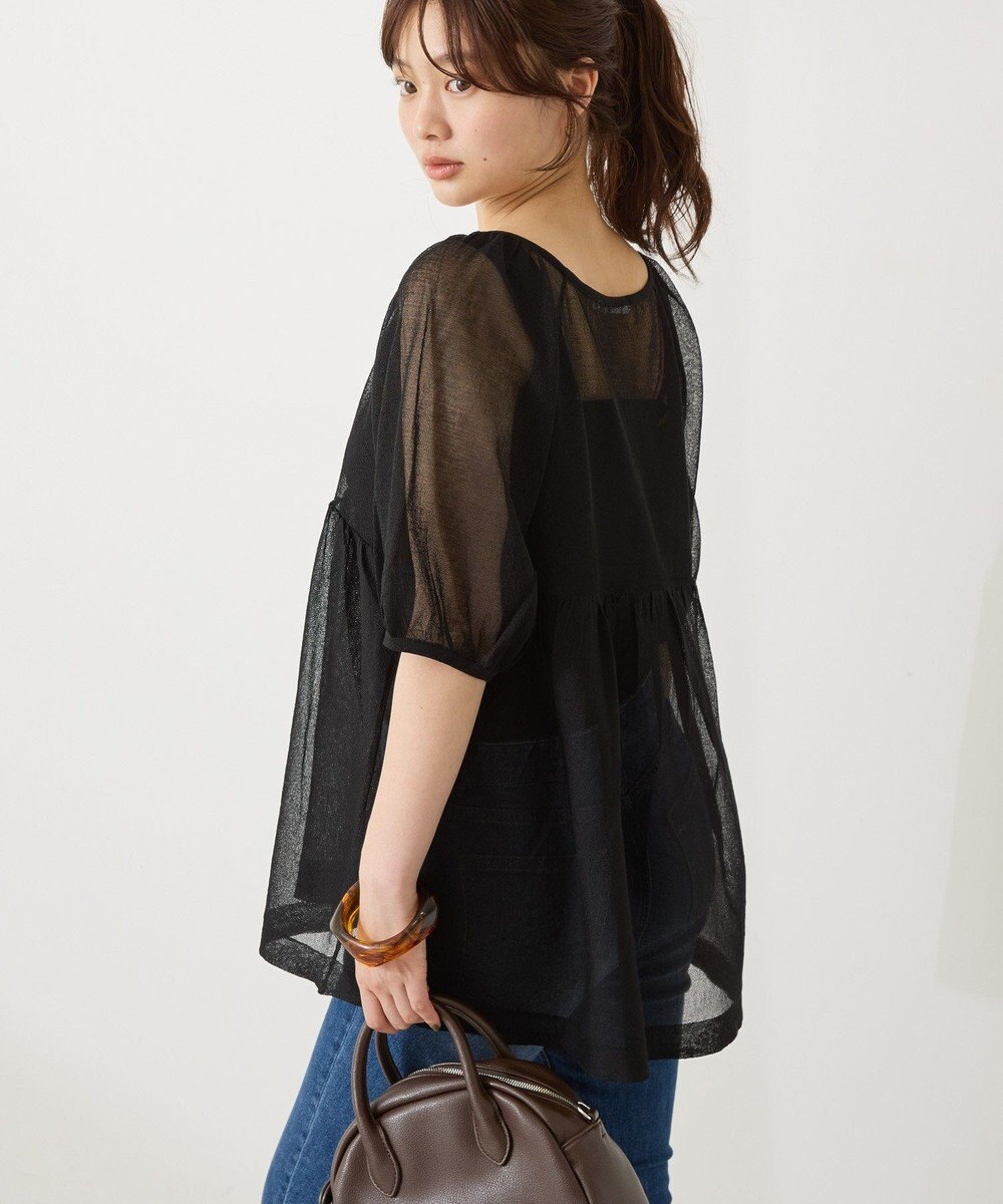 AMERICAN HOLIC シアーパフスリーブニットプルオーバー 