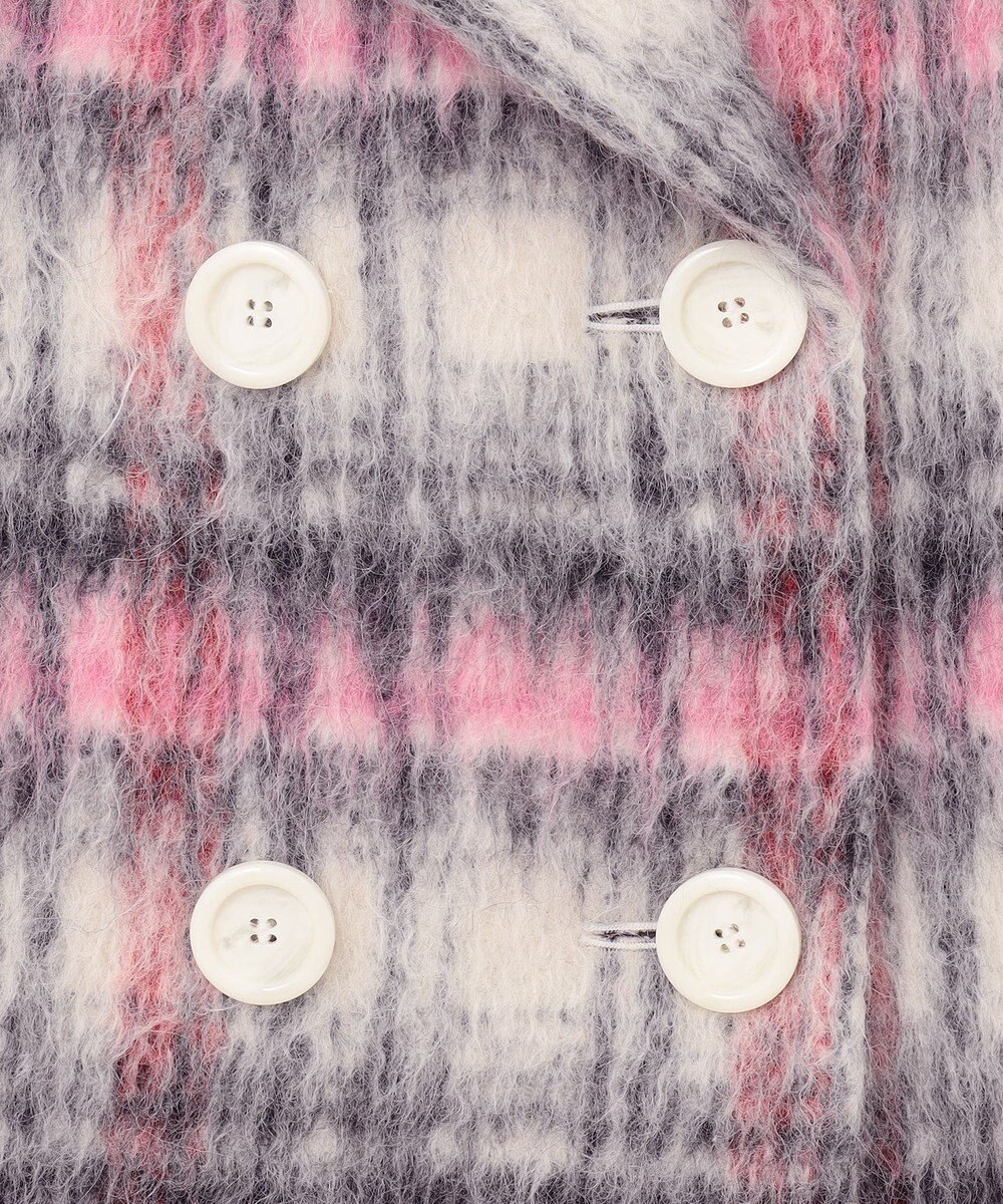 GRACE CONTINENTAL シャギーチェックピーコート 