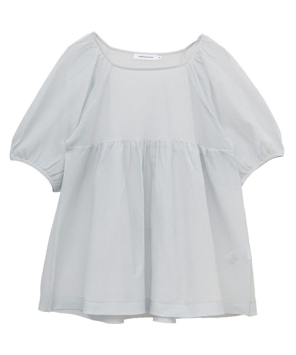 AMERICAN HOLIC シアーパフスリーブニットプルオーバー 