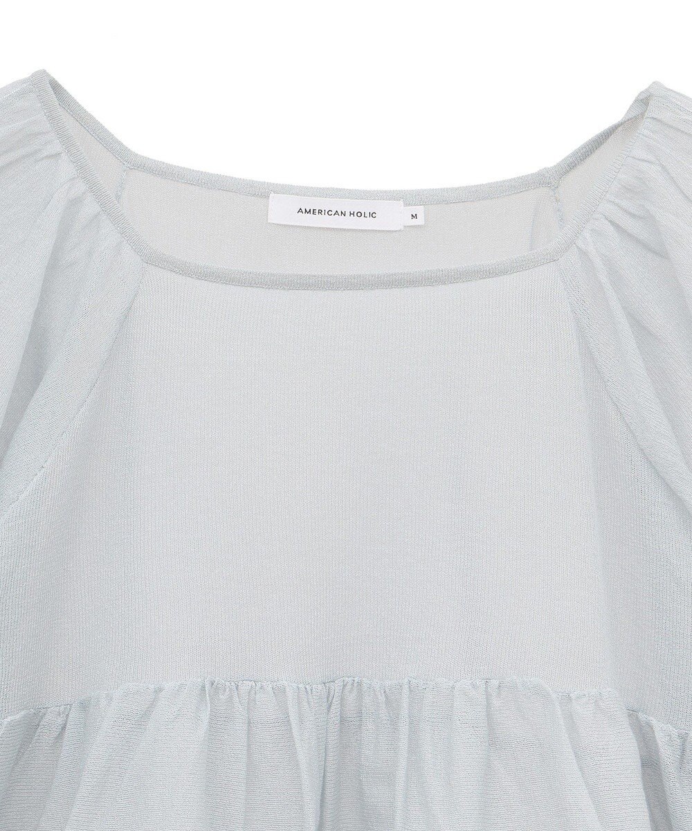 AMERICAN HOLIC シアーパフスリーブニットプルオーバー 