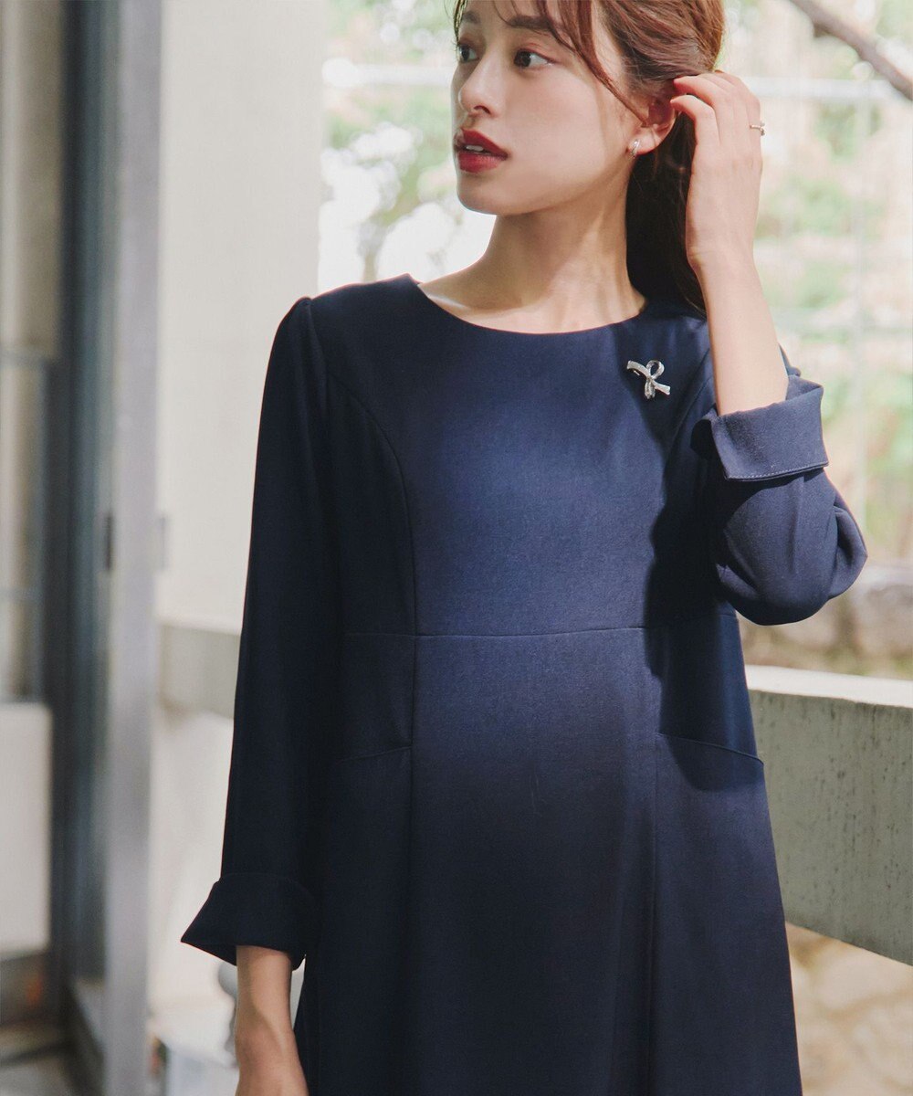 Tiaclasse 【洗える】チェックコンビエンパイアワンピース 