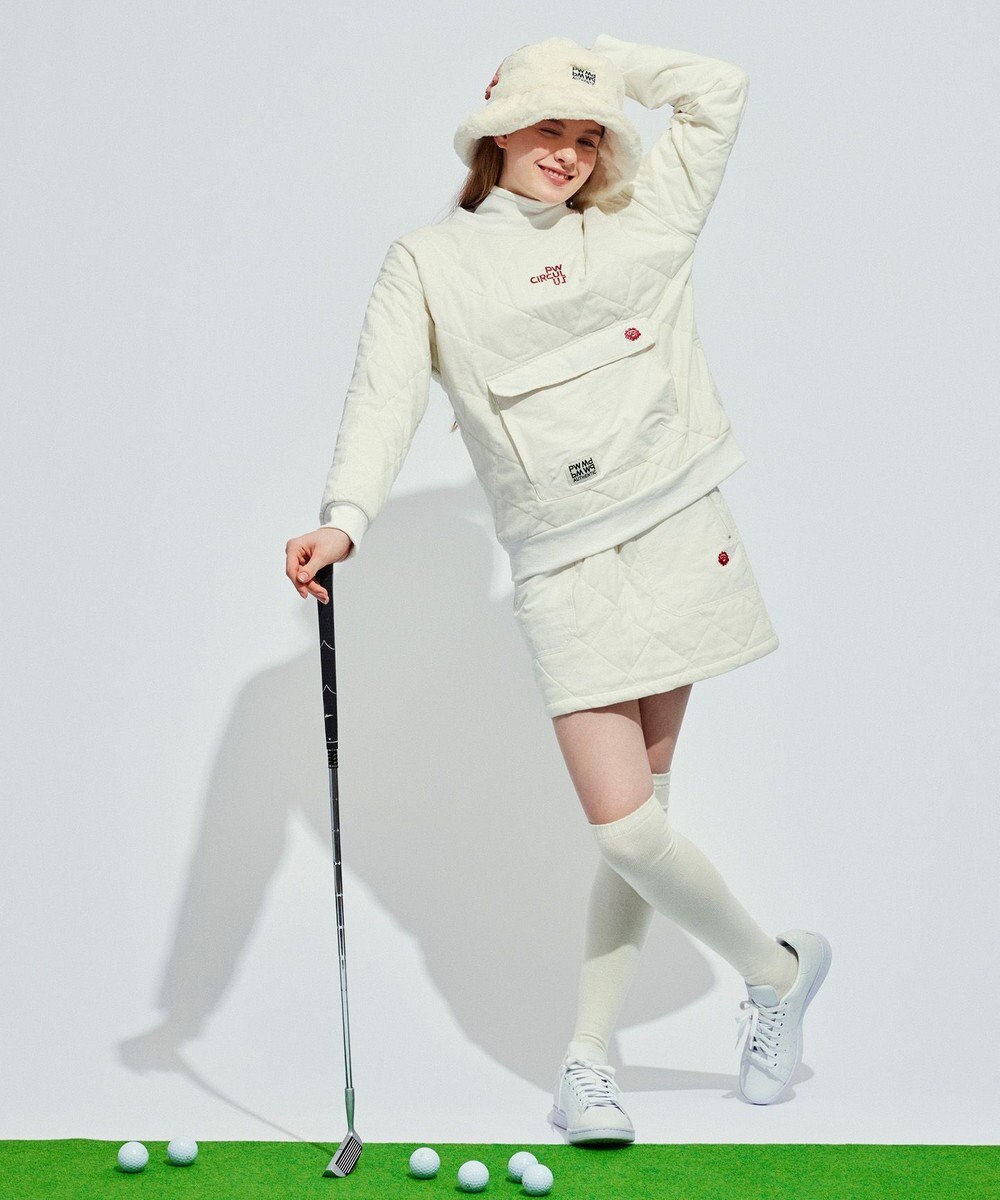 PW CIRCULUS 【裏地付き/防寒】【WOMEN】キルティングスエットプルオーバー 