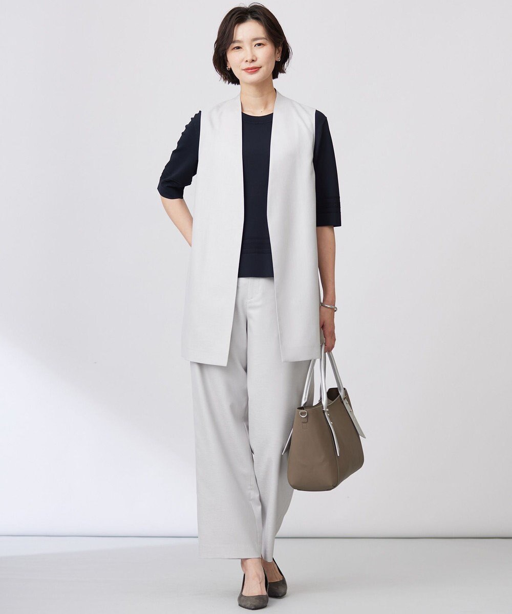 J.PRESS LADIES 【セットアップ対応・洗える・UV加工・吸水速乾】OXIJEWELストレッチ ストレート パンツ 