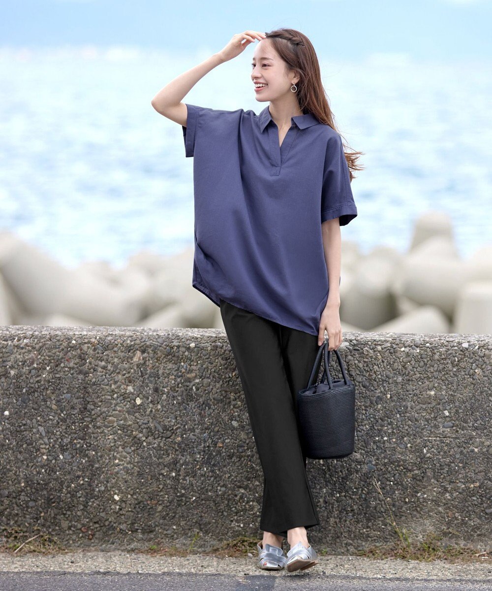 Tiaclasse 【日本製・新色追加・洗える・ストレッチ】エアシルキーワイドパンツ 