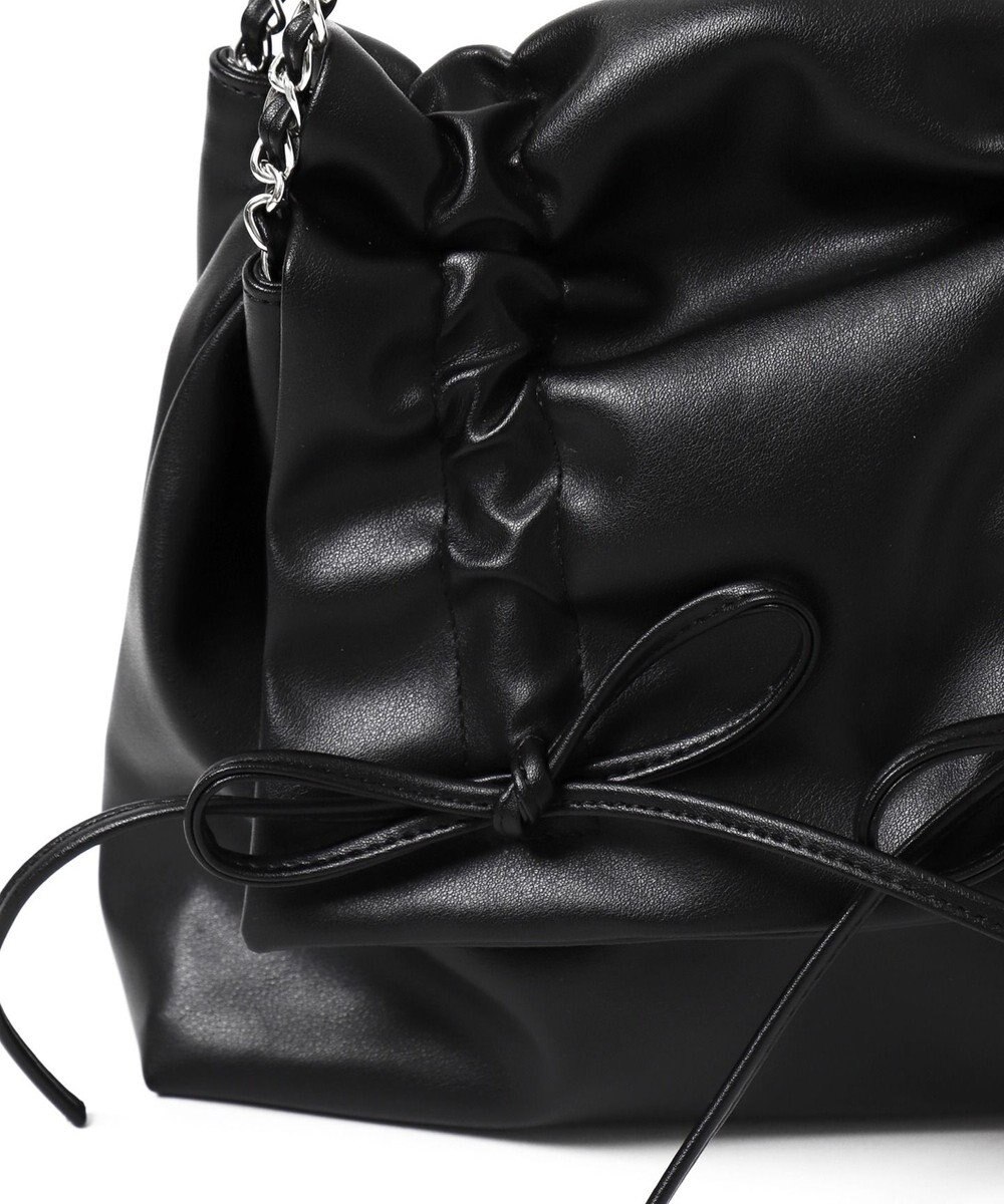 WEGO ギャザーリボンフラップバッグ 