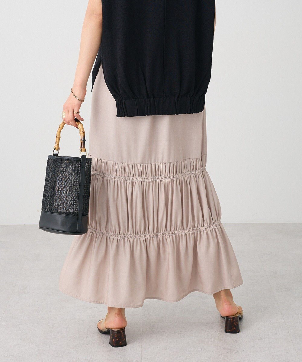 CRAFT STANDARD BOUTIQUE シャーリングティアードIラインスカート 