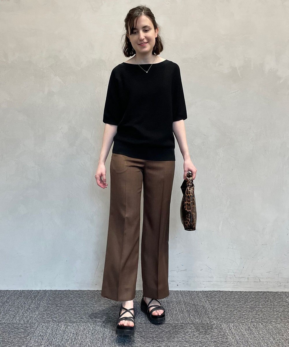 自由区 【洗える】コットンストレッチホールガーメント プルオーバー ニット 