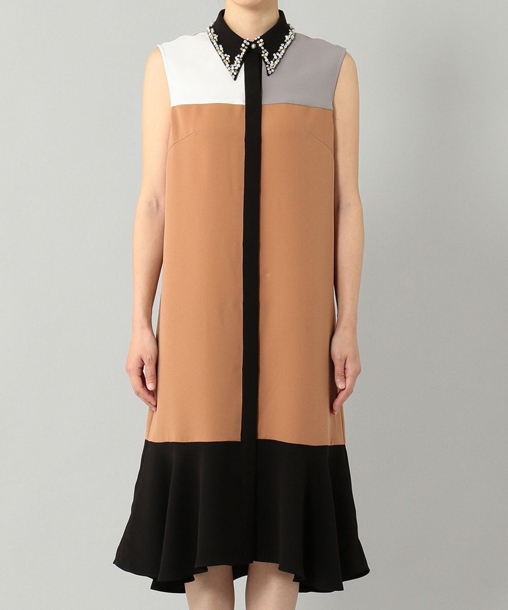 GRACE CONTINENTAL カラーブロックシャツドレス 