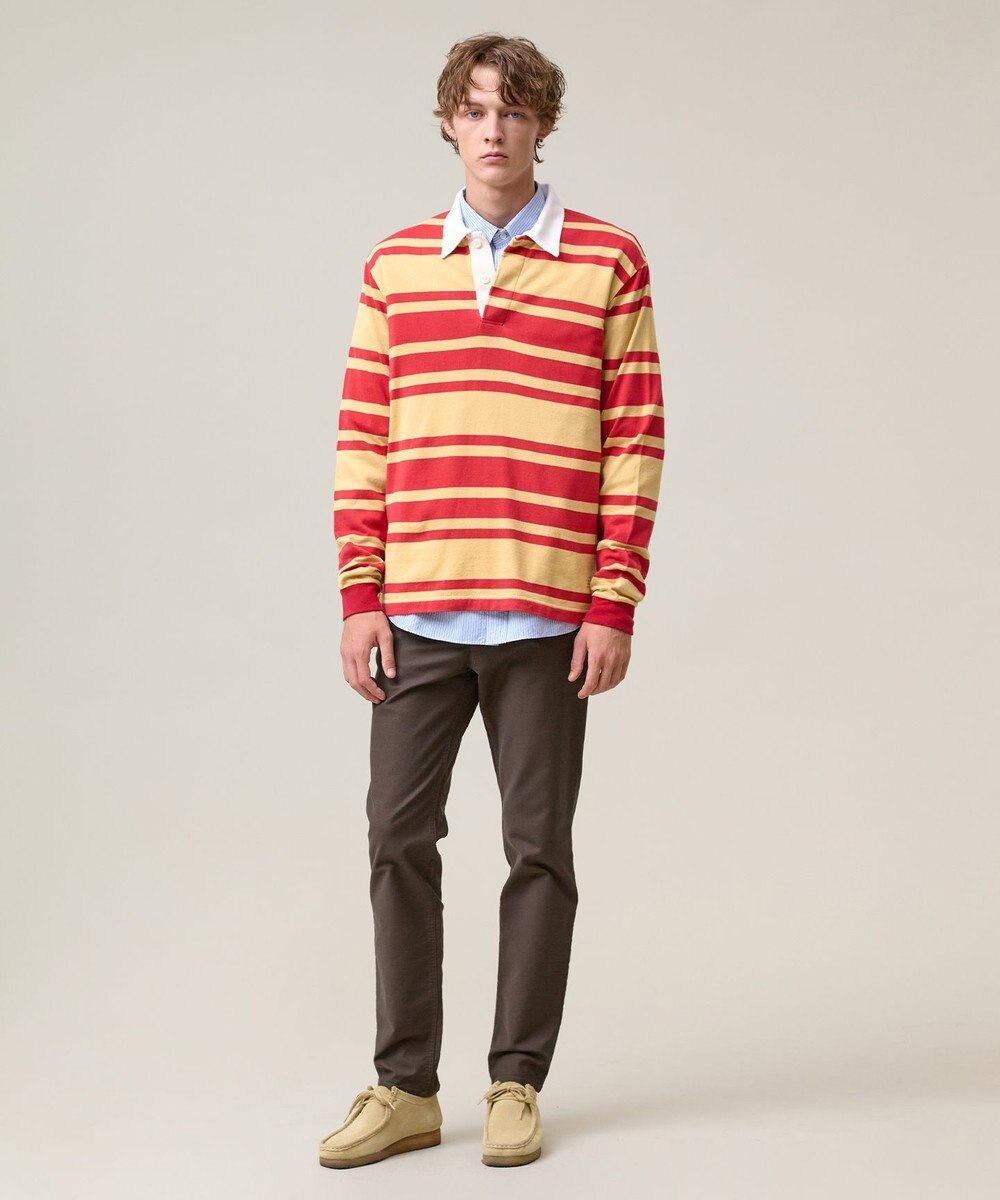 J.PRESS MEN ソフトタッチコットンマルチボーダー ラガーポロシャツ 