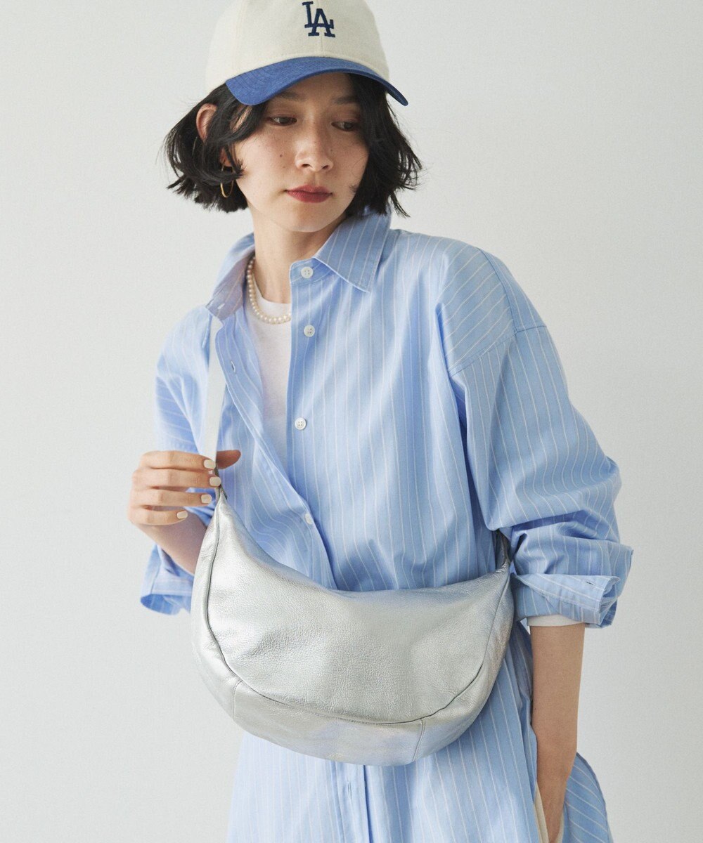 russet ソフトレザーラウンドショルダーバッグ【シルバー】(CE-1470-WEB) 