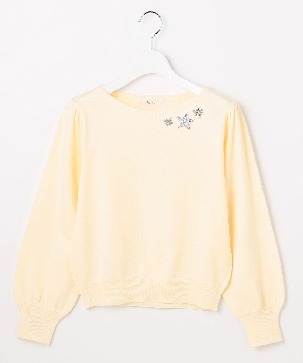 Feroux ブローチデザインニット プルオーバー 