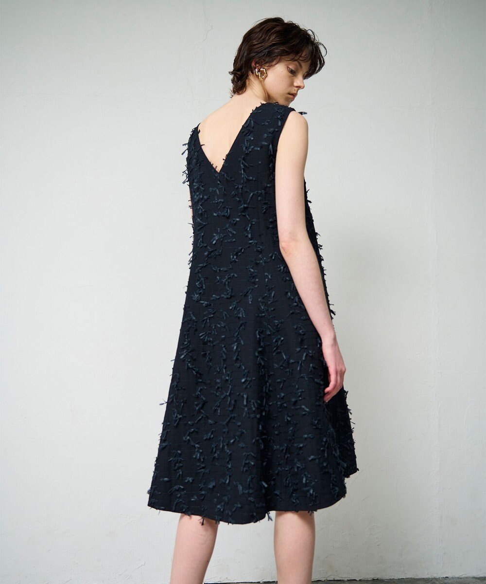 GRACE CONTINENTAL リボンヤーンジレドレス 