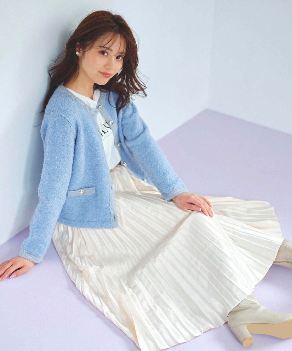 Feroux 【洗える】ブークレー ニットジャケット 