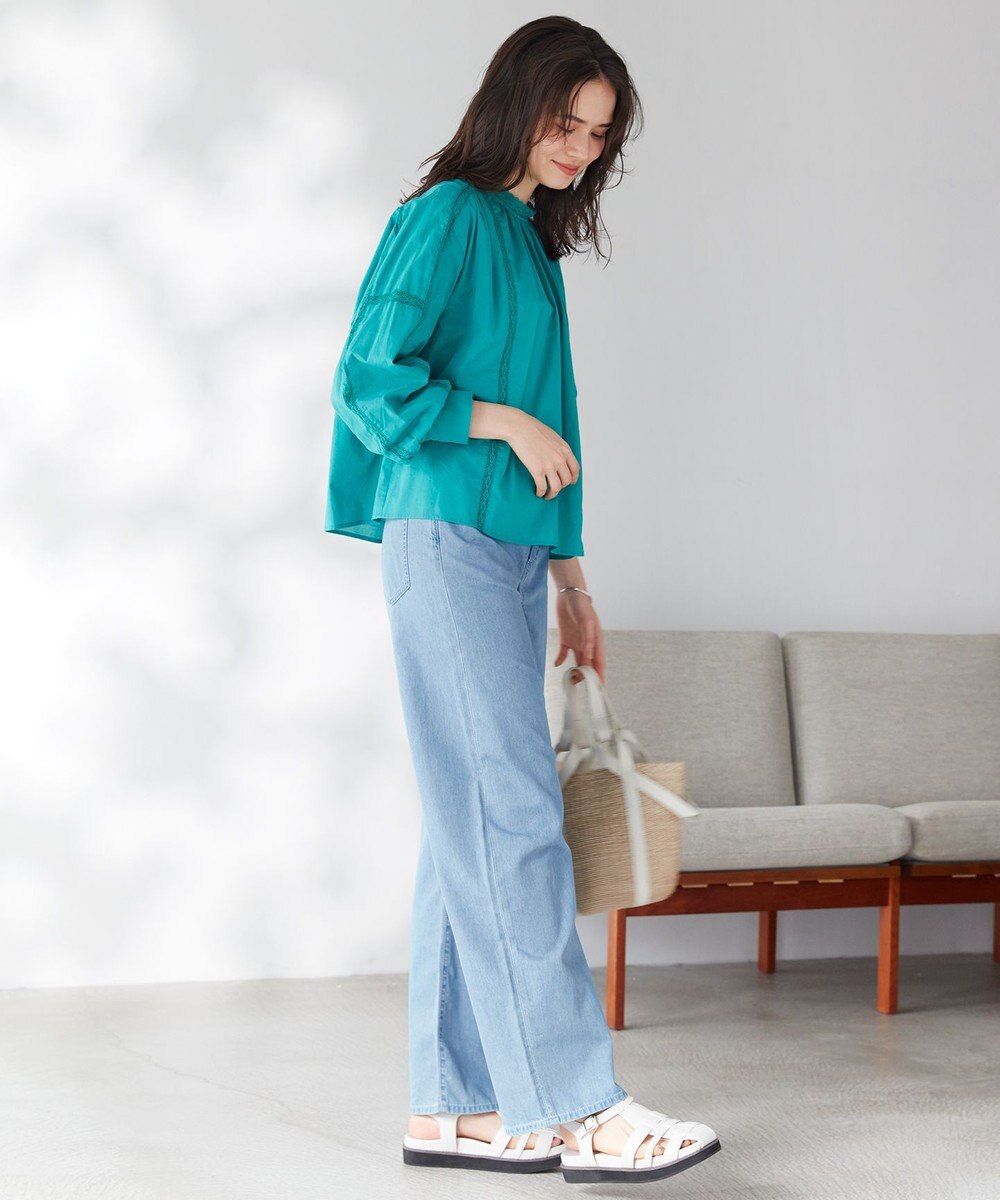 23区 【WEB限定/洗える】23区DENIM ライトダンガリー ワイドパンツ 