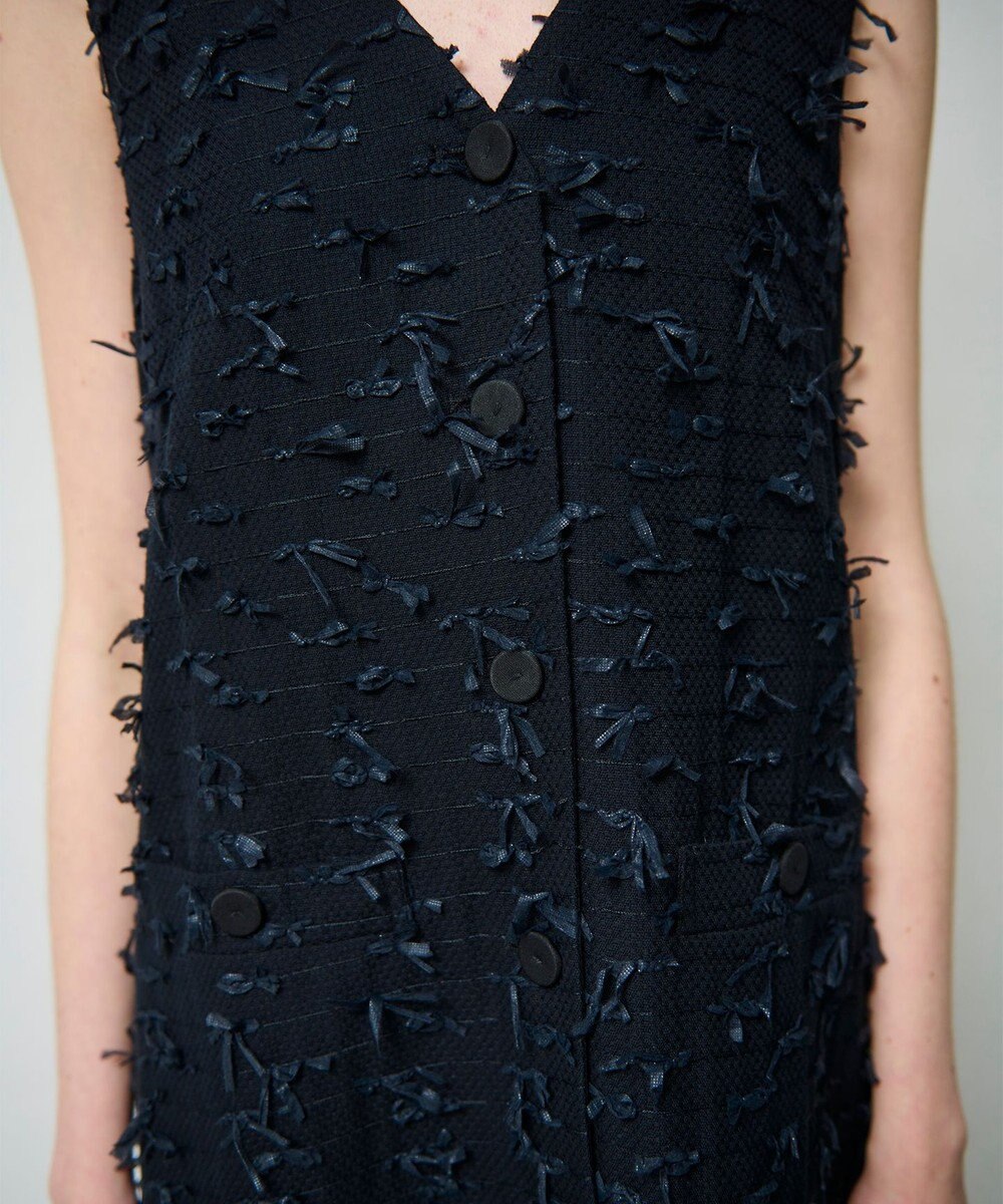 GRACE CONTINENTAL リボンヤーンジレドレス 