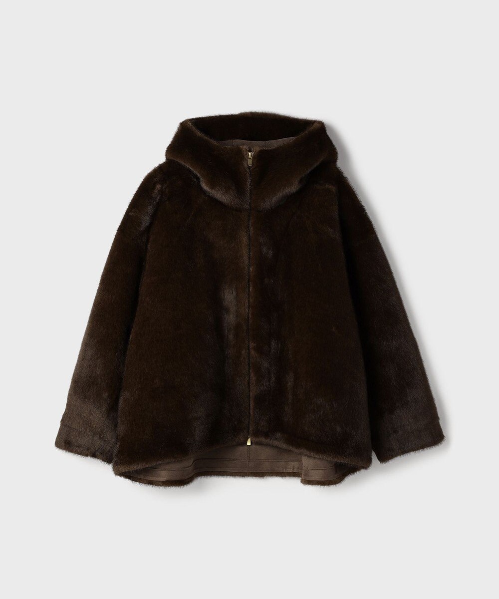 GRACE CONTINENTAL フェイクミンクフードジャケット 