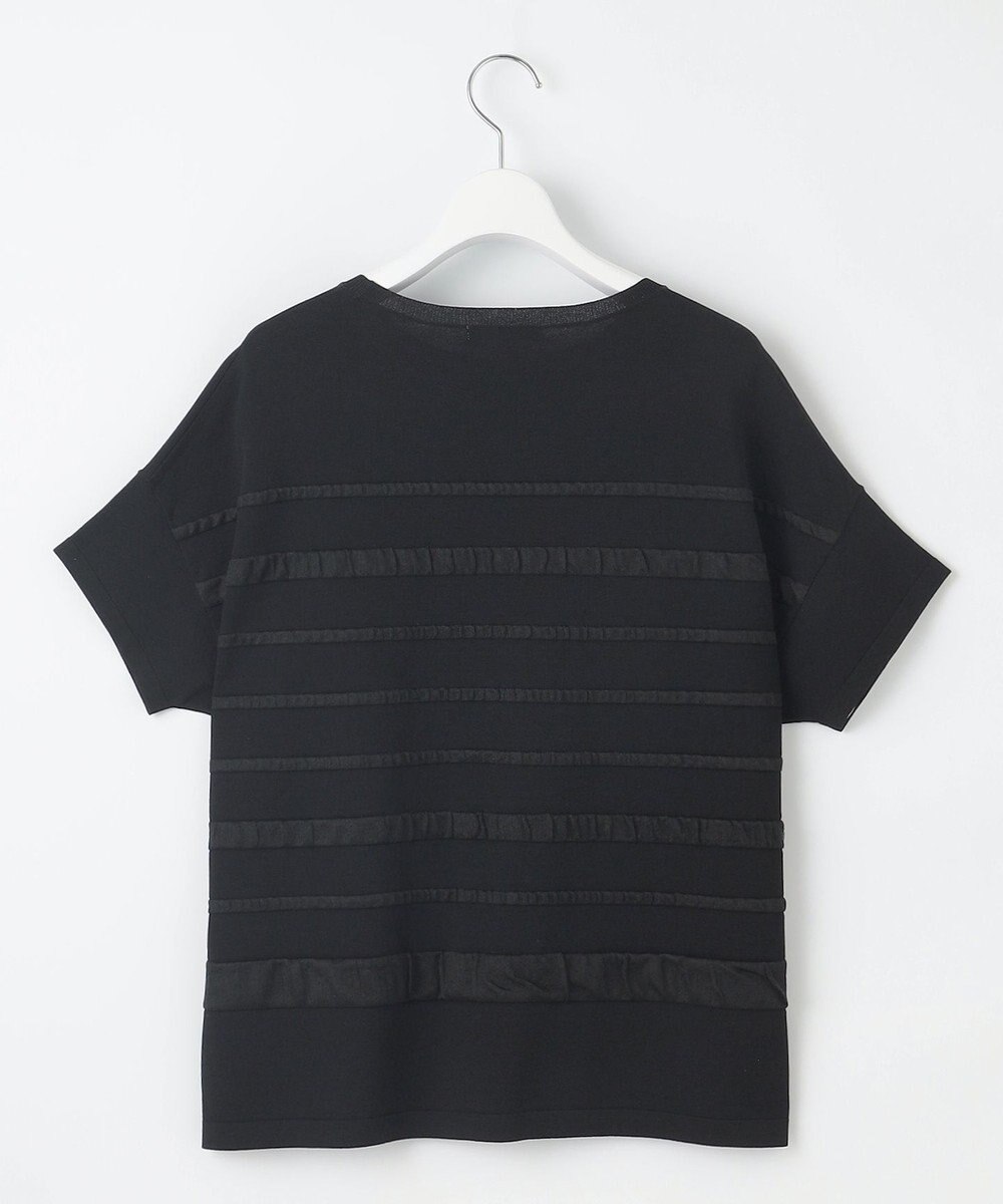 自由区 S 【接触冷感・UVカット・洗える】クレープストレッチボーダー ニット 